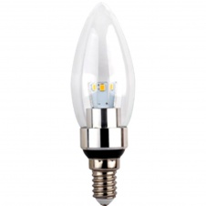 Лампа-LED E14 3,3W  В38 250Lm 2700К 220V свеча прозрачная  Canyon