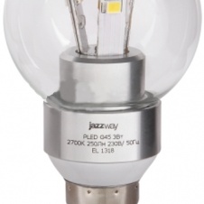 Лампа-LED E14  3W  G45 250Lm 2700 К 220V CLEAR Jazzway  уп50