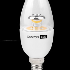 Лампа-LED E14 6W  В38 494Lm 4000К 220V свеча прозрачная Canyon
