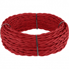 Ретро кабель витой 3х2,5 (красный) 20 м (под заказ) Ретро кабель витой  3х2,5  (красный)