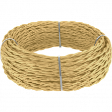 Ретро кабель витой 3х1,5 (золотой песок) 20 м (под заказ) Ретро кабель витой  3х1,5  (золотой песок)